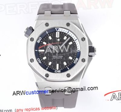 ZF Audemars Piguet Royal Oak Offshore Super Clone 15720 Grey Dial Ruber Strap Watch